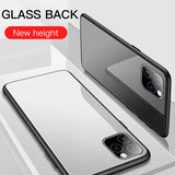 Luxury Plain Mirror Tempered Glass Phone Case For iPhone 11 & 12 Series