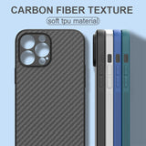 Carbon Fiber Texture Shockproof TPU Case For iPhone 13 12 11 Series