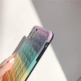 Luxury Square Gradient Rainbow Building Blocks Waterproof Case for IPhone 11 Series