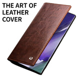 Luxury Handmade Genuine Leather Flip Wallet Phone Case for Samsung Galaxy Note 20 Series