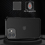 Luxury Transparent Carbon Fiber Texture Slim Case For iPhone 12 11 Series