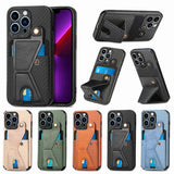 Carbon Fiber Leather Wallet Case for iPhone 13 12 11 Series