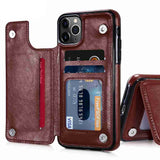 Retro Leather Multi Card Holder Wallet Case For iPhone 12 Series