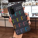 Calendar 2021 Letter Phone Case For Samsung Galaxy S21 S20 Series