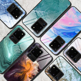 New Fashion Tempered Glass Protective Marble Case For Samsung Galaxy S20 Ultra S10