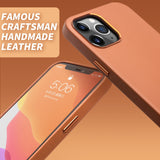 Fashion Slim Handmade Genuine Leather Phone Case for iPhone 12 Series