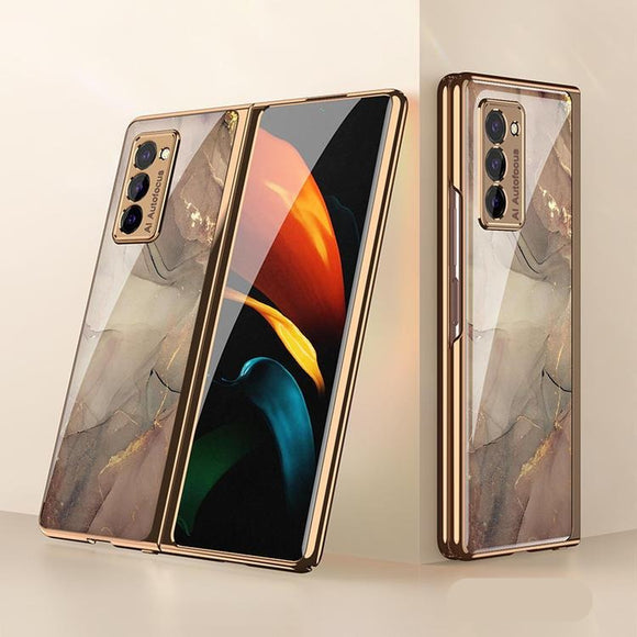 Creative Electroplated Glass Shockproof Case For Samsung Galaxy Z Fold Series
