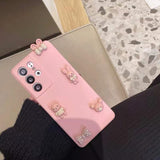 Cute 3D Rabbit Bear Bowknot Case for Samsung S21 S20 Note 20 Ultra Plus FE