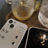 Fashion Cute Matte Plated Silver Alarm Clock Case for iPhone 13 12 11 Series