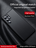 Luxury Genuine Leather Business Phone Case for S22 Ultra S22 Plus