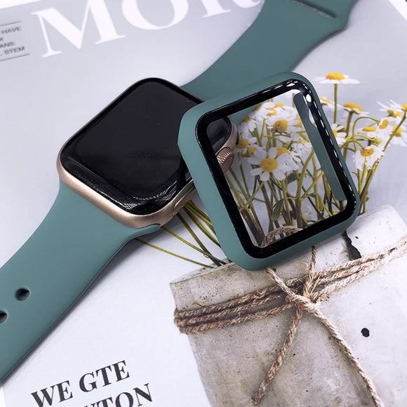 Plastic Bumper Frame Case with Glass Film for Apple Watch Series  1