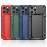 Armor Slide Card Slot Case for iPhone 13 12 11 Series