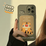 Cute Tiger Cute Cartoon Frosted Case for iPhone 13 12 11 Pro Max Mini