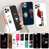 Coffee Wine Cup Printed Ultra-thin Soft Silicone Case for iPhone 12 11 Series