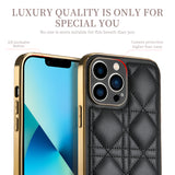 Luxury Quality Soft Leather Square Plaid Case for iPhone 13 series