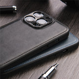 Solid Color PU Leather Camera Protection Case for iPhone 13 12 11 Series