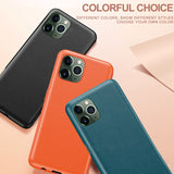 Original Luxury Vintage Leather Back Cover Soft TPU Ultra Thin Shockproof Silicone Phone Case for iPhone 12 Series