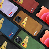 Card Slot Cloth Pattern Protective Cover iPhone 13 12 11 Series
