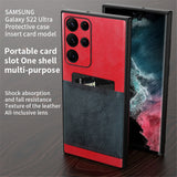 Luxury Leather Ultra Thin Camera Protection Case for Samsung Galaxy S22 Ultra Plus