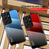 Gradient Tempered Glass Fashion Back Cover Protective Case For Samsung Galaxy S21 S20 Note 20 Series