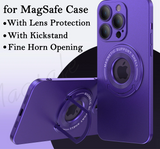 Magnetic Stand MagSafe Camera Protection Plating Matte Case For iPhone 15 14 13 12 series