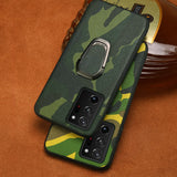 Genuine Camouflage Leather Magnetic Cover Case For Samsung Galaxy Note 20 S20 Series