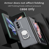Full Protection Clip Back Cover With Metal Ring Holder For Samsung Galaxy Z Fold3 5G
