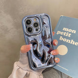 Glossy Laser Meteorite Texture Plating Case For iPhone 14 13 12 series