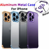Aluminum Corner Metal Lens Protective Shockproof Case For iPhone 14 13 12 series