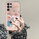 Cute Rabbit Strawberry Soft Case for Samsung Galaxy S23 S22 S21 series