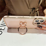 3D Bling Crystal Holder Stand Case For iPhone 14 13 12 series