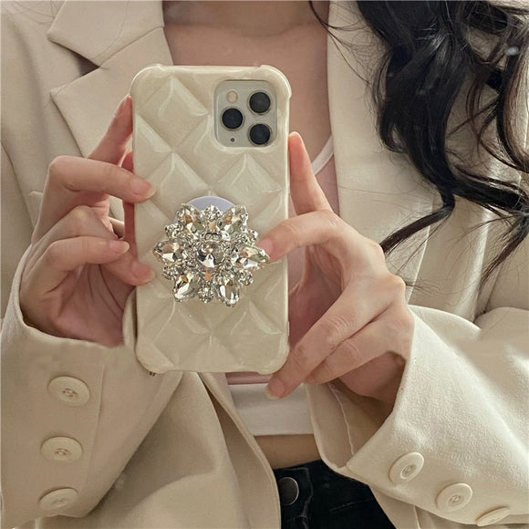 Bling Glitter 3D Crystal Diamond Ring Holder Stand Case for iPhone 14 13 12 series