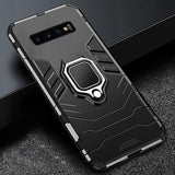 Bumper Silicone Case with Metal Ring Holder Cover For Samsung Galaxy S10 Plus S10 S10e
