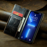 Business Leather Flip 2-in-1 Card Holder Case for iPhone 15 14 13 12 series
