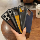 Business Matte Leather Shockroof Soft Silicone Case For iPhone 15 14 13 12 series