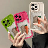 Candy Color Cute Cat Matte Shockproof Case For iPhone 15 14 13 12 series