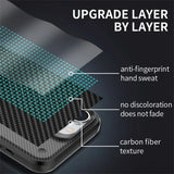 Carbon Fiber Texture Magnetic Invisible Bracket Magsafe Shockproof Armor Case for iPhone 15 14 Series