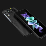 Carbon Fiber Pattern Hard PC Case For Samsung Galaxy Z Flip 4