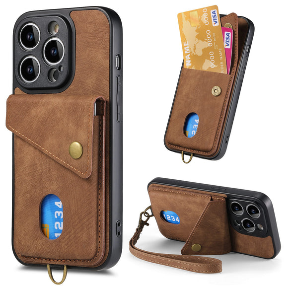 Card Pocket Wallet Leather Magnetic Case for iPhone 14 13 12 series
