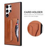 Card Slot Leather Kickstand Case For Samsung Galaxy S23 S22 S21 Ultra Plus