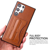 Card Slot Leather Kickstand Case For Samsung Galaxy S23 S22 S21 Ultra Plus