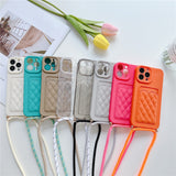 Crossbody Lanyard Card Wallet Case for iPhone 14 13 12 series