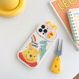 Cartoon 3D Dino Sounds Sliding Window Case for IPhone 14 13 12 series