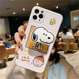 Cartoon Charlie Brown Dog 3D Holder Stand Camera Protection Soft Case for iphone 11 Series