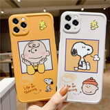 Cartoon Charlie Brown Dog 3D Holder Stand Camera Protection Soft Case for iphone 11 Series