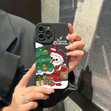 Christmas & New Year Elk Snowman Santa Claus Soft Cover Phone Case For iPhone 15 14 13 Series