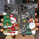 Christmas & New Year Elk Snowman Santa Claus Soft Cover Phone Case For iPhone 15 14 13 Series