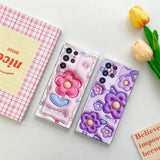 Cartoon Flower Butterfly Case for Samsung Galaxy S23 S22 S21 Ultra Plus
