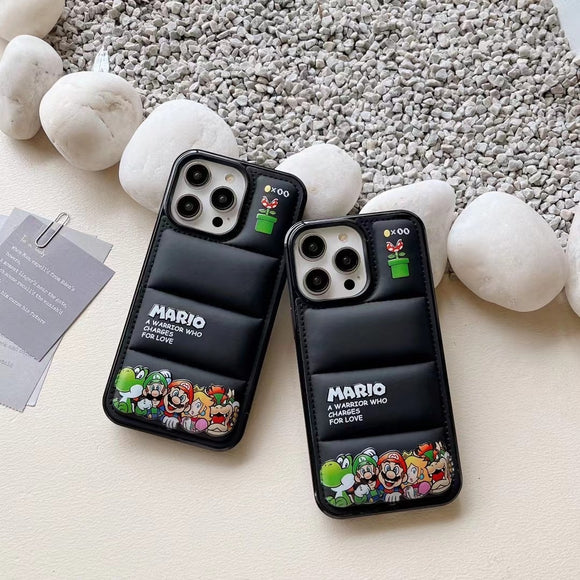 Down Jacket Mario Case For iPhone 14 13 series