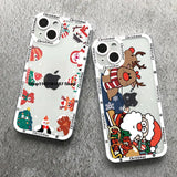 Cartoon Christmas & New Year Cute Elk Santa Phone Case For iPhone 15 14 13 12 Series